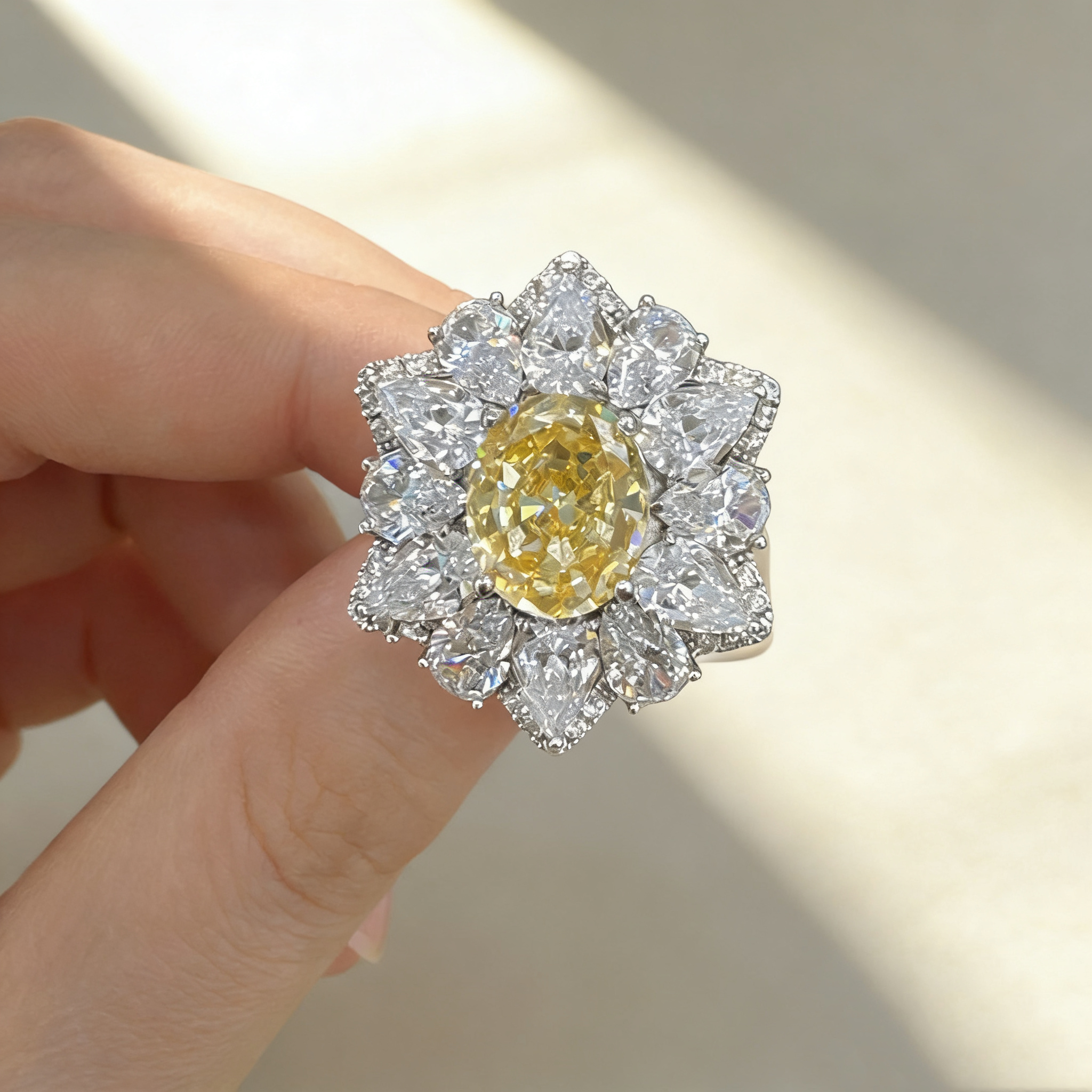 Ice Flower-Cut Diamond Ring