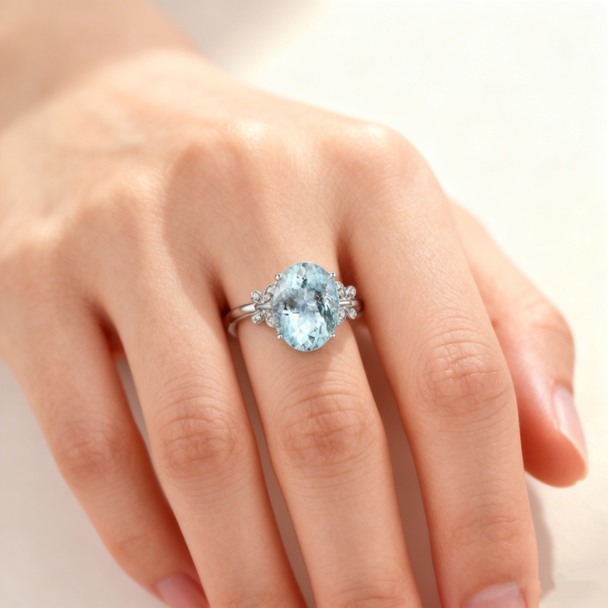 Blue Sapphire Diamond-Accented Butterfly Ring