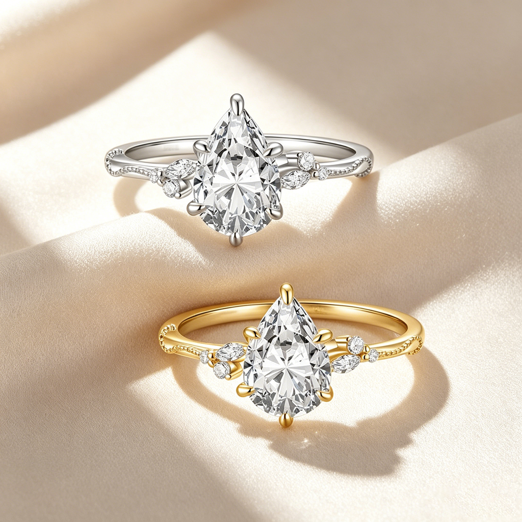 Vine Water Drop Garden Diamond Ring