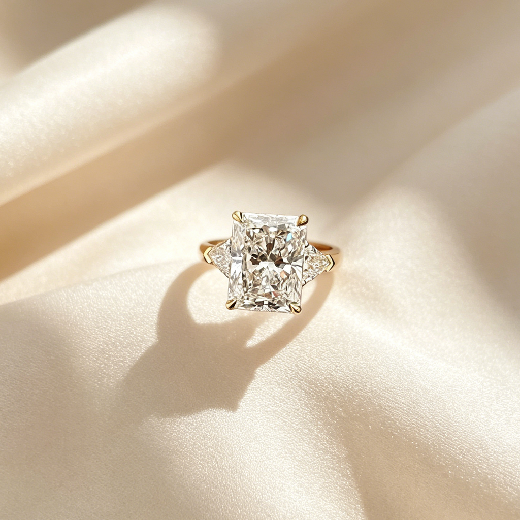 Radiant-Cut Three-Stone Vintage Ring