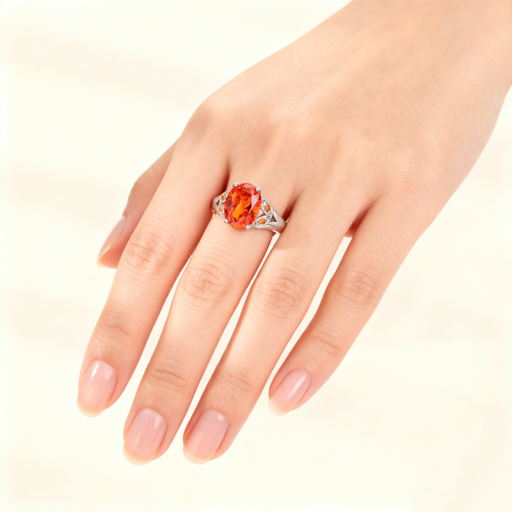 Oval-Cut Orange Gemstone Ring