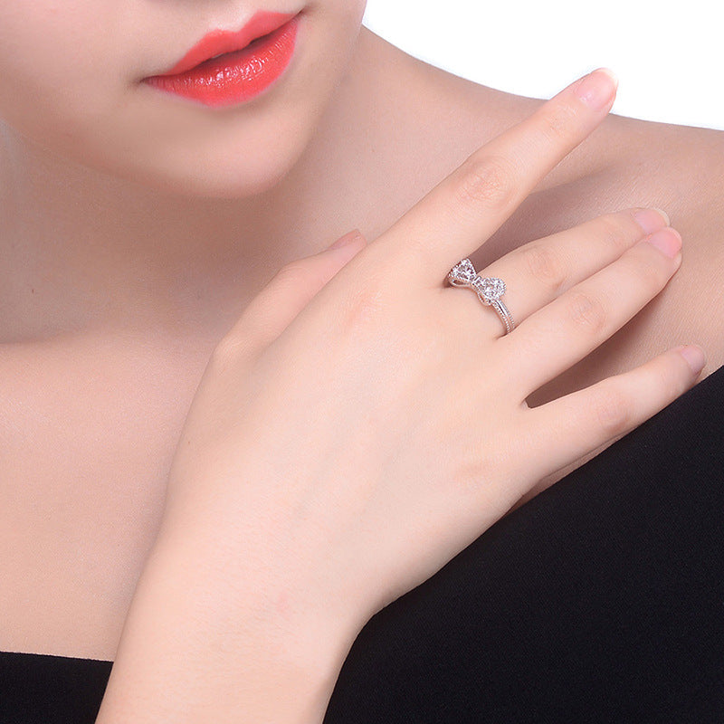 Lace Bow Moissanite Ring