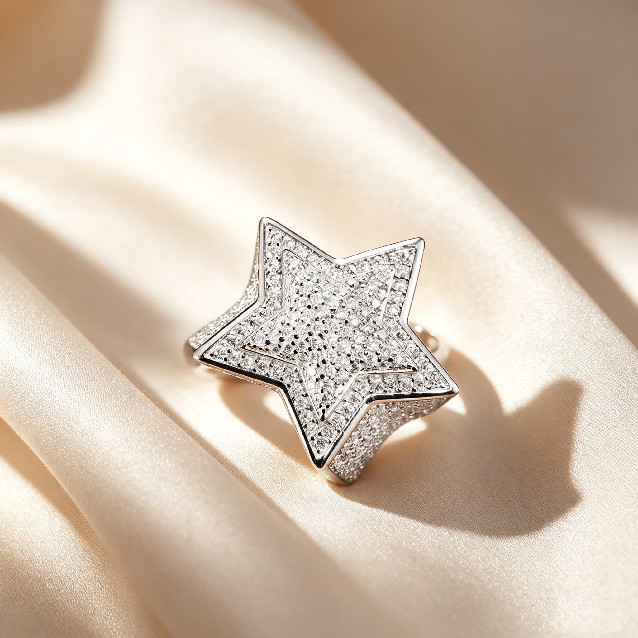 Luxury Five-Pointed Star Moissanite Ring
