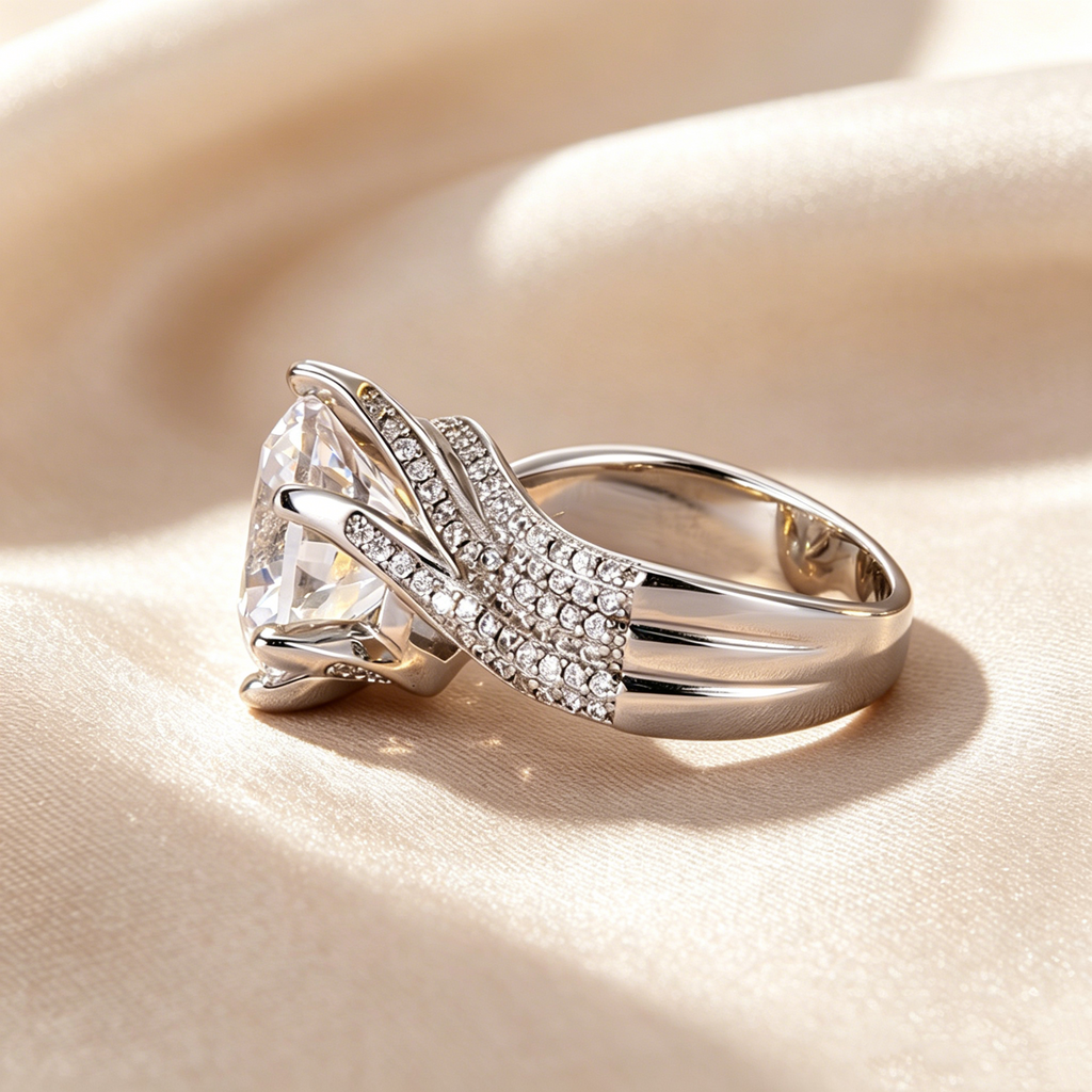 Triple Pavé Twisted Band Ring