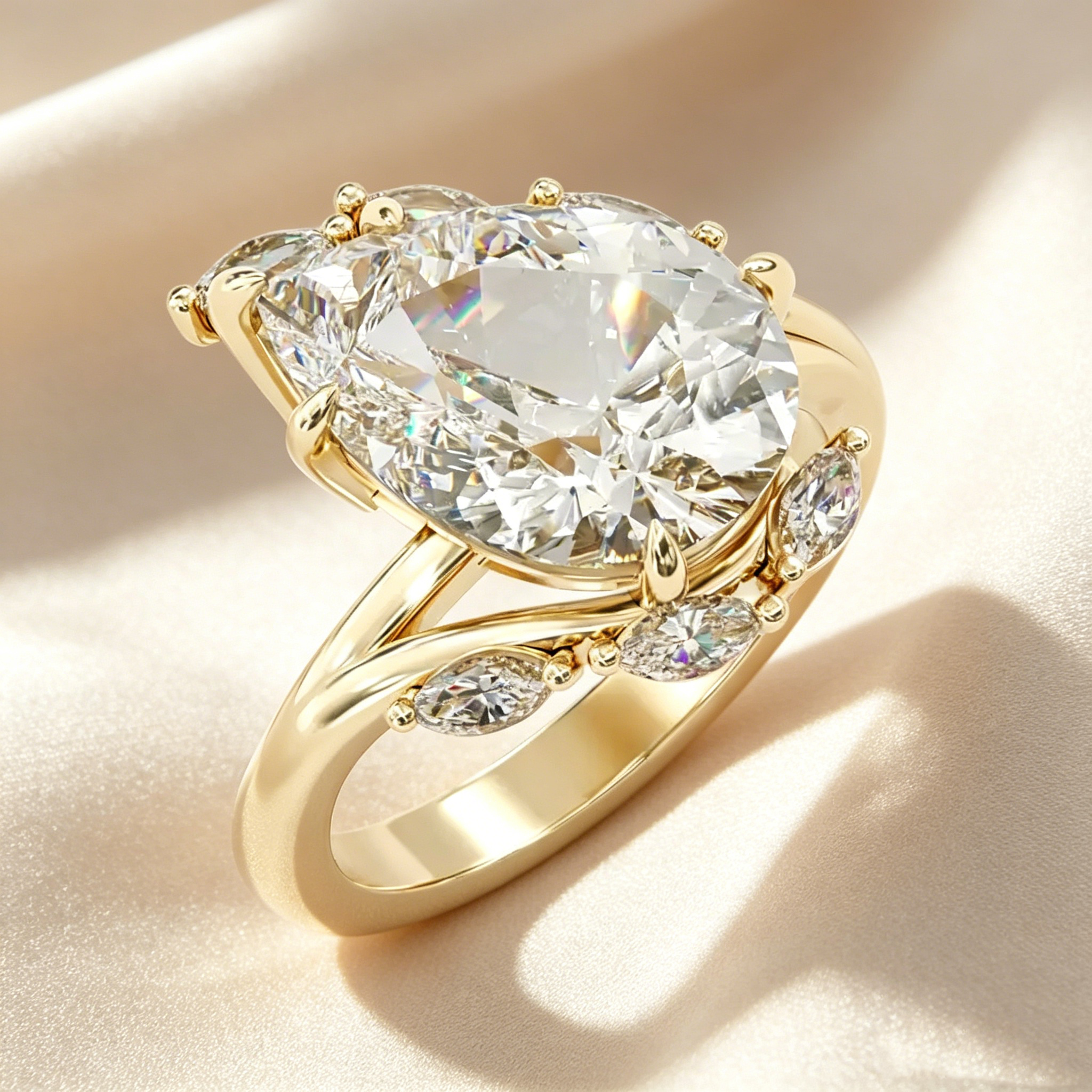 Pear-Shaped Cut Moissanite Ring