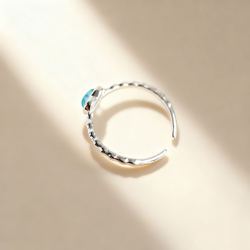 Heart-Cut Aquamarine Ring