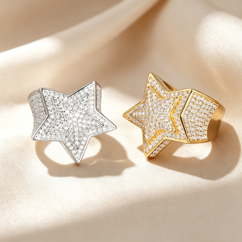 Luxury Five-Pointed Star Moissanite Ring