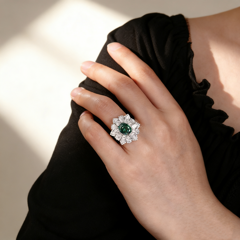 Ice Flower-Cut Diamond Ring