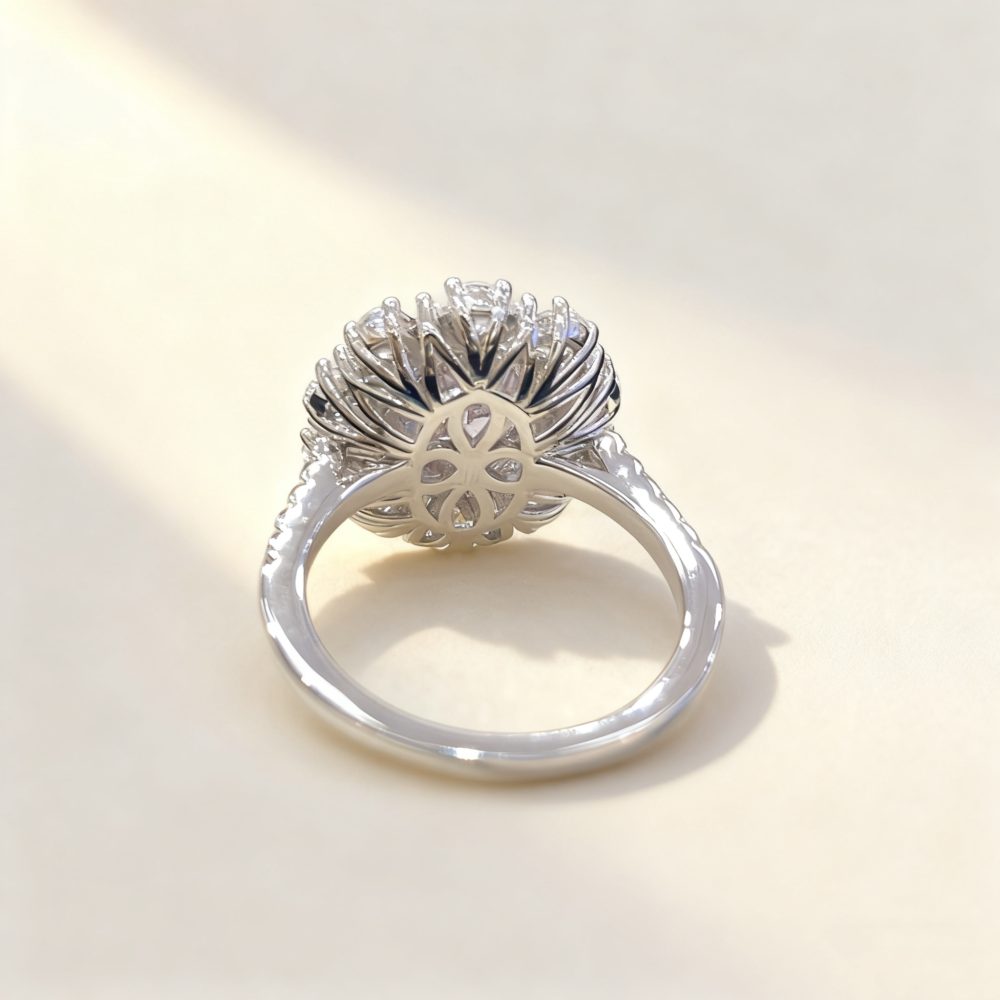 Light Purple Oval-Cut Moissanite Ring