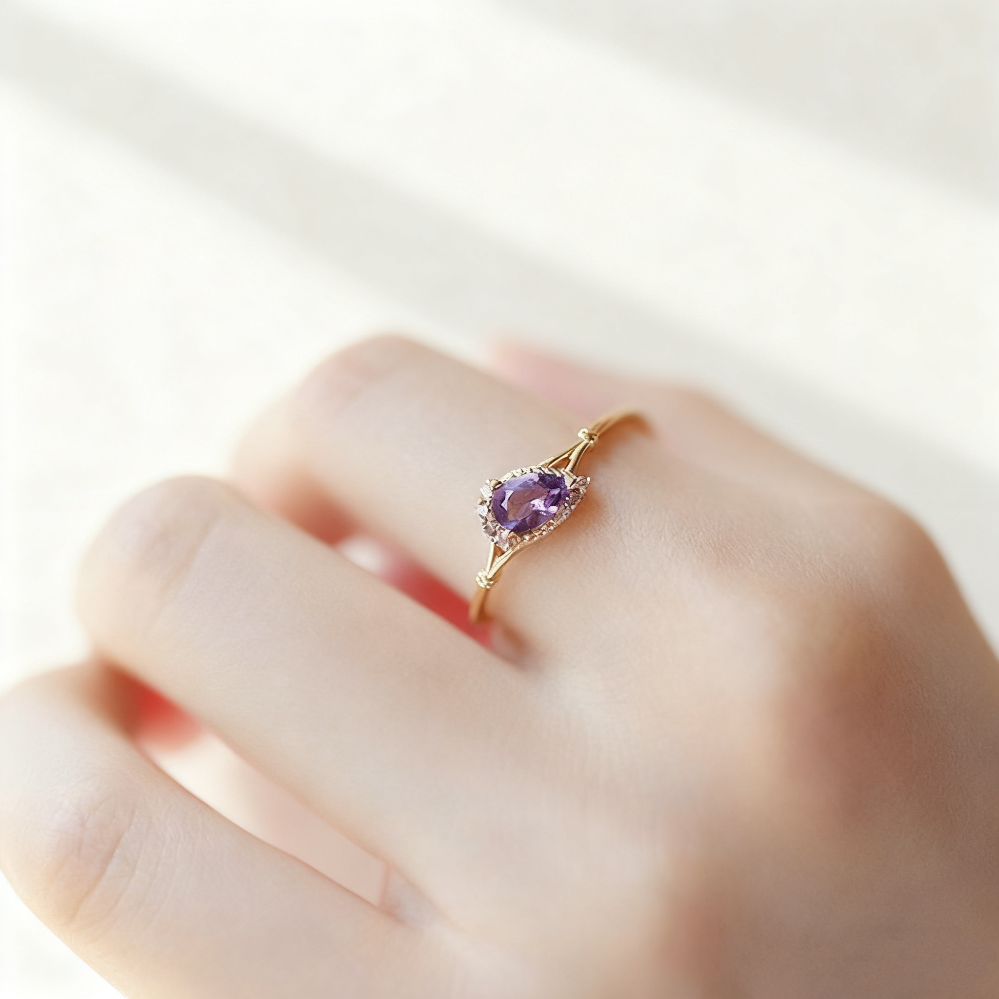 Nile Garden Teardrop Crystal Ring