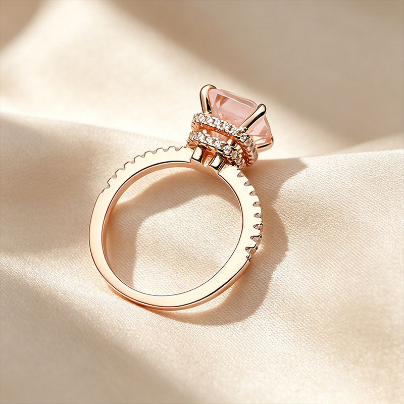 Halo-style solitaire diamond ring