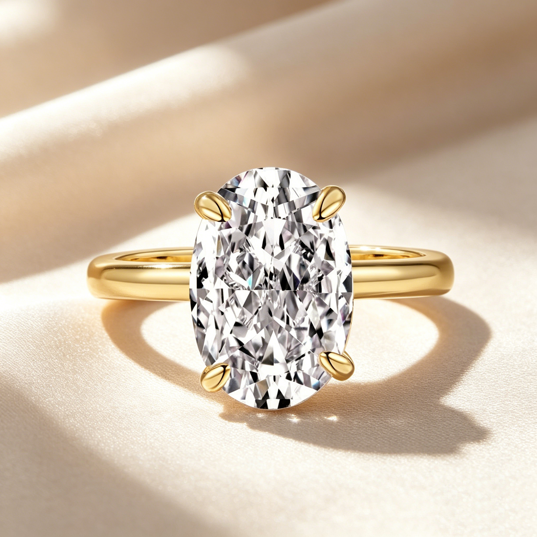Oval Solitaire Moissanite Ring