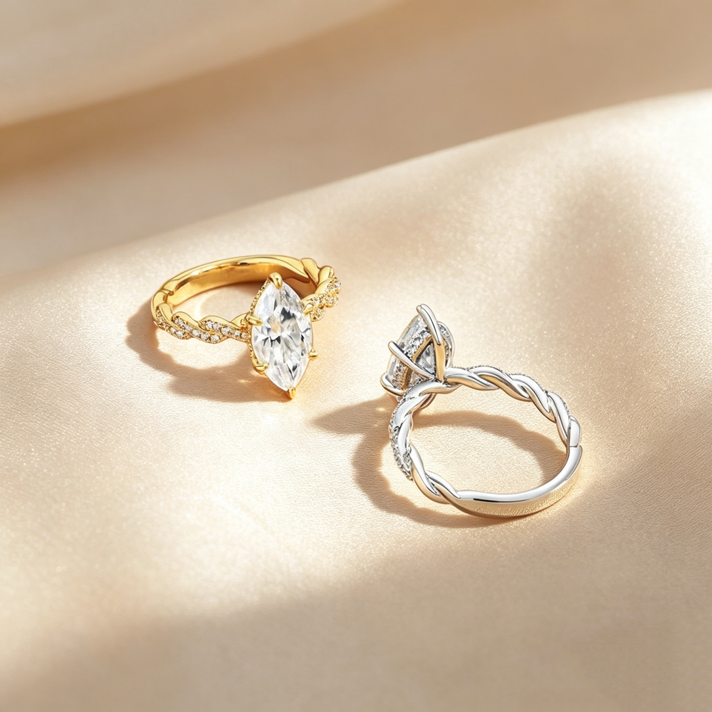 Marquise Cut Moissanite Ring