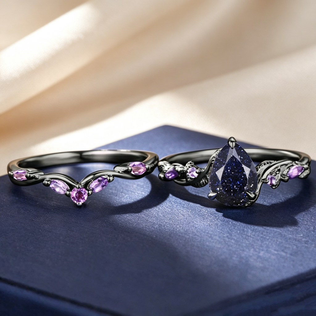 Midnight Stardust Ring Set