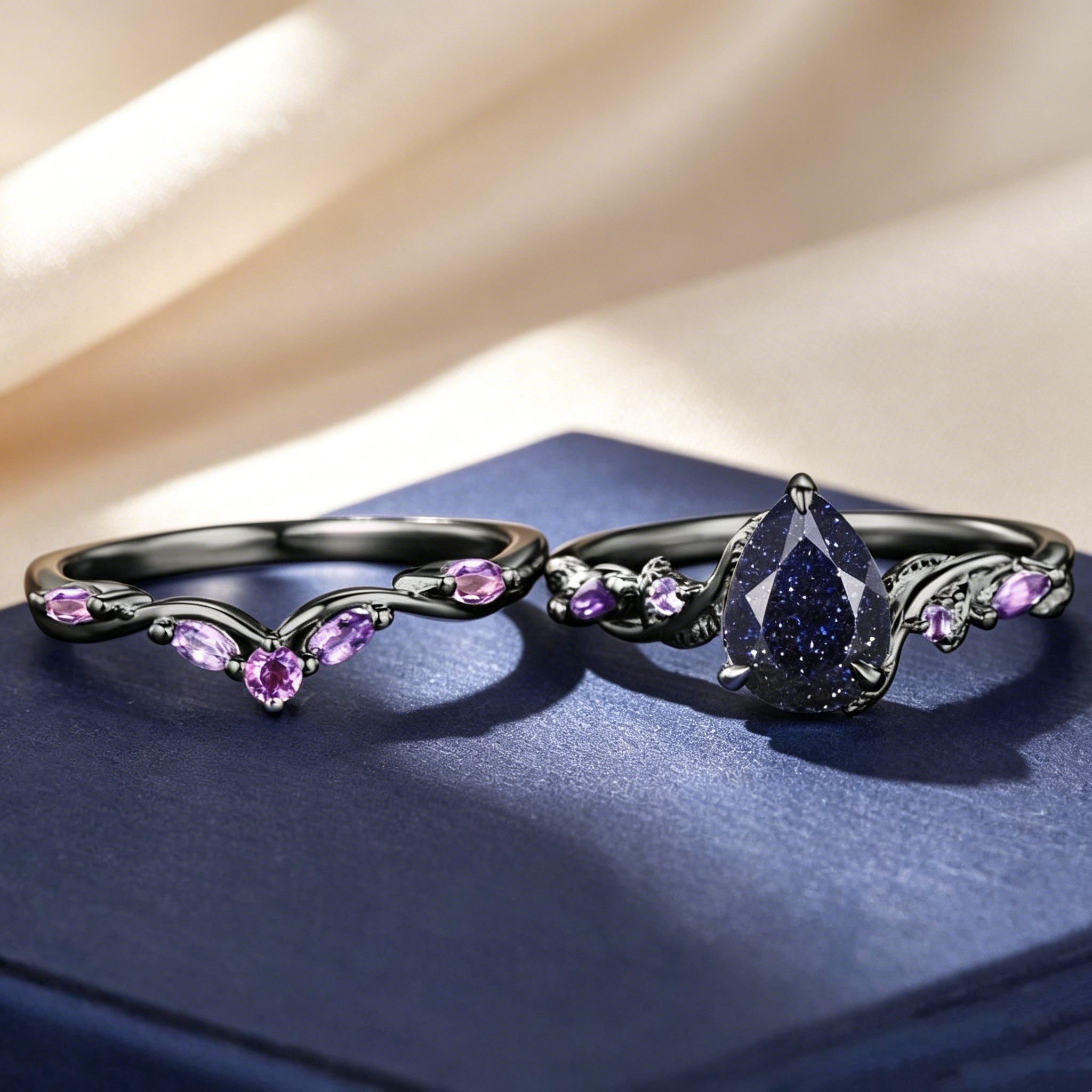 Midnight Stardust Ring Set