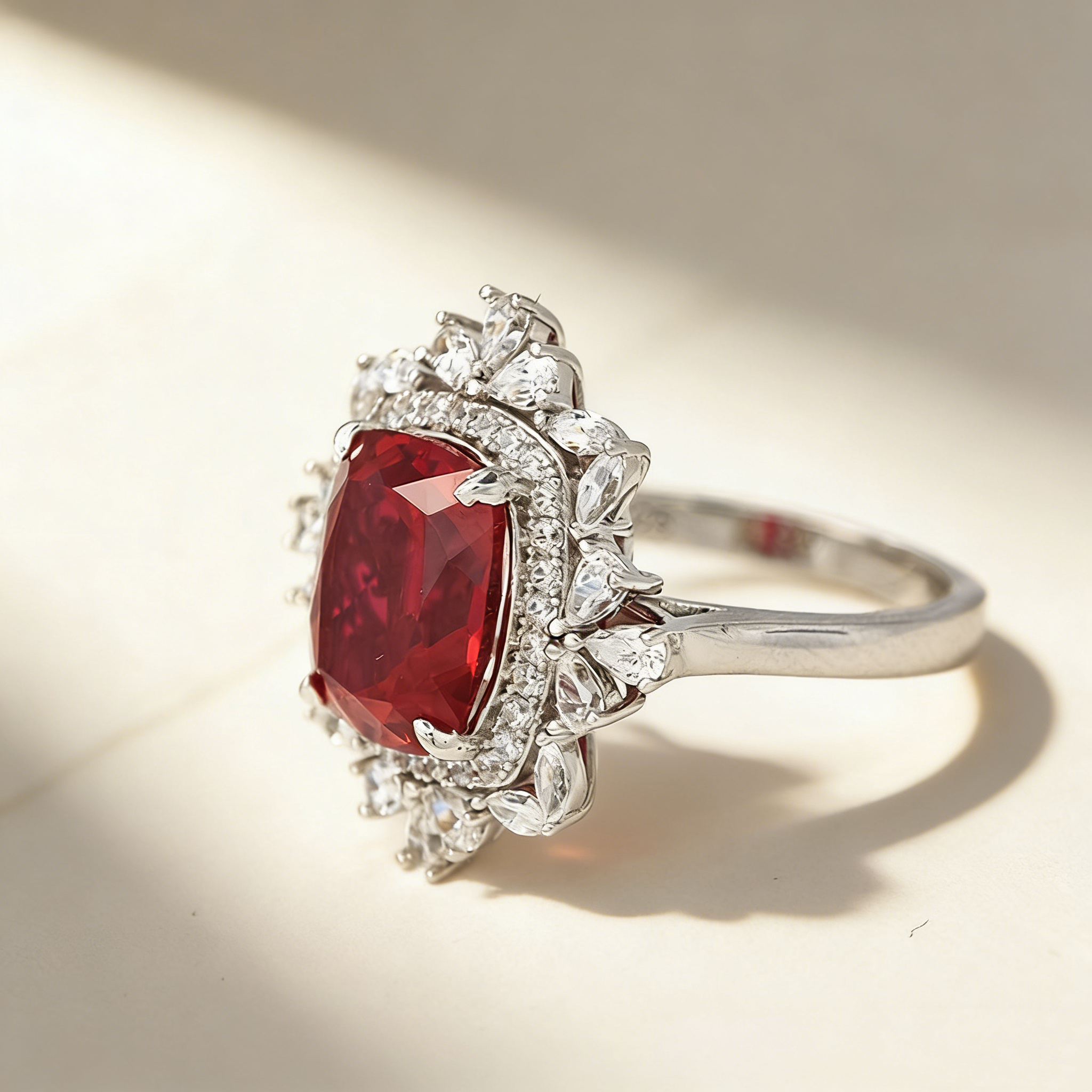 Cushion-Cut Lab-Grown Gemstone Ring