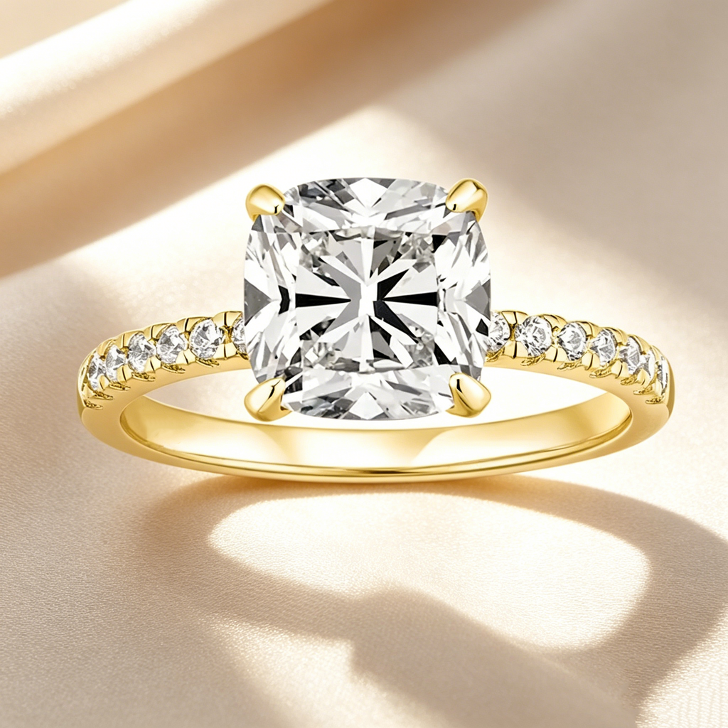 Halo-style solitaire diamond ring