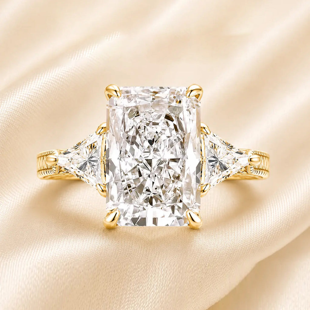 Radiant-Cut Three-Stone Vintage Ring