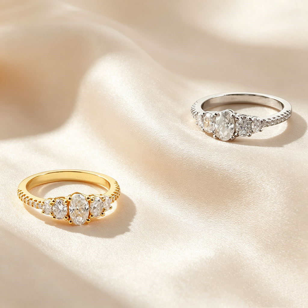 Oval Cut Five-Stone Moissanite Ring