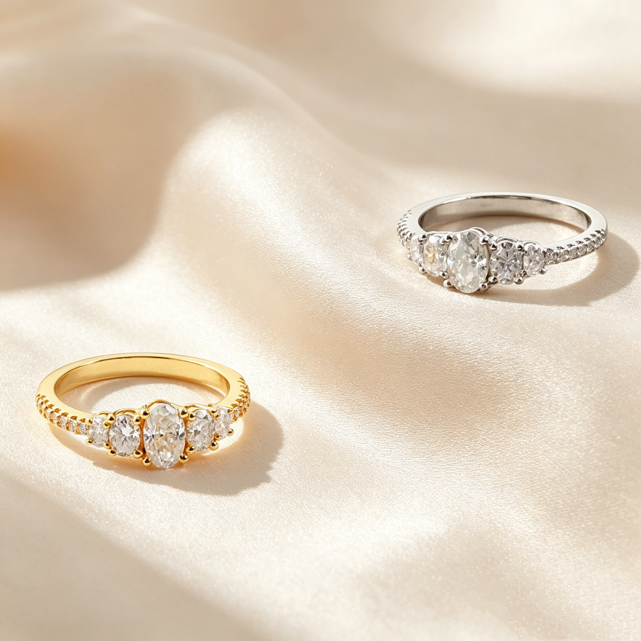 Oval Cut Five-Stone Moissanite Ring