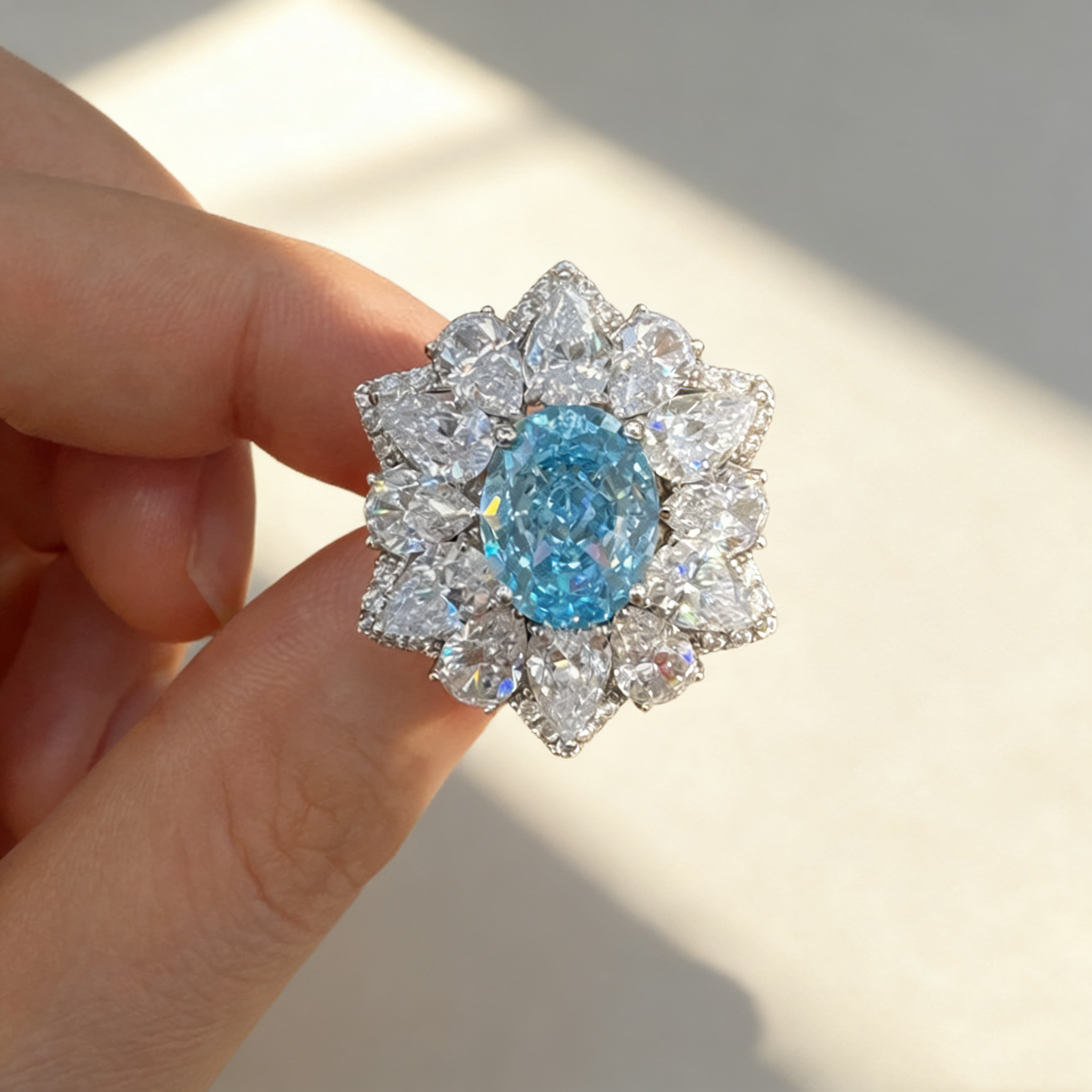 Ice Flower-Cut Diamond Ring