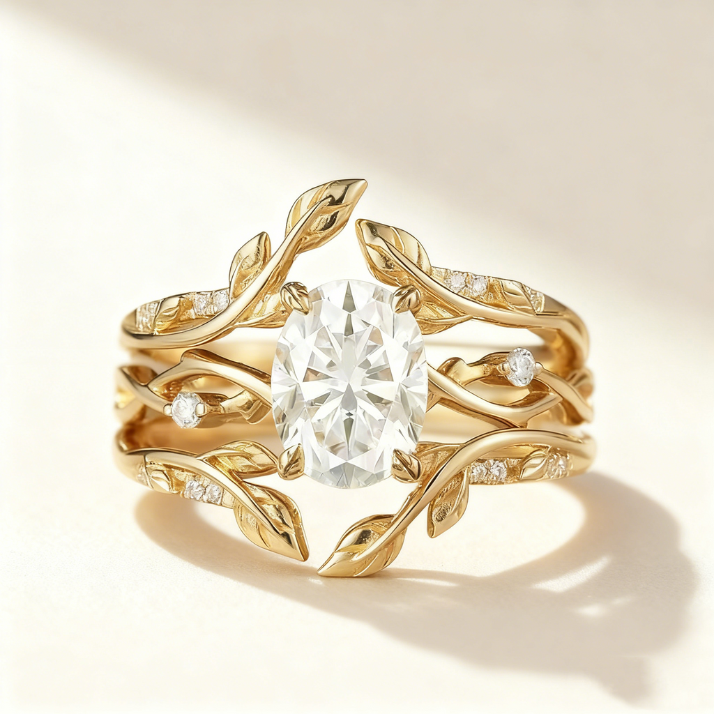 Gold Vine Stackable Ring Set