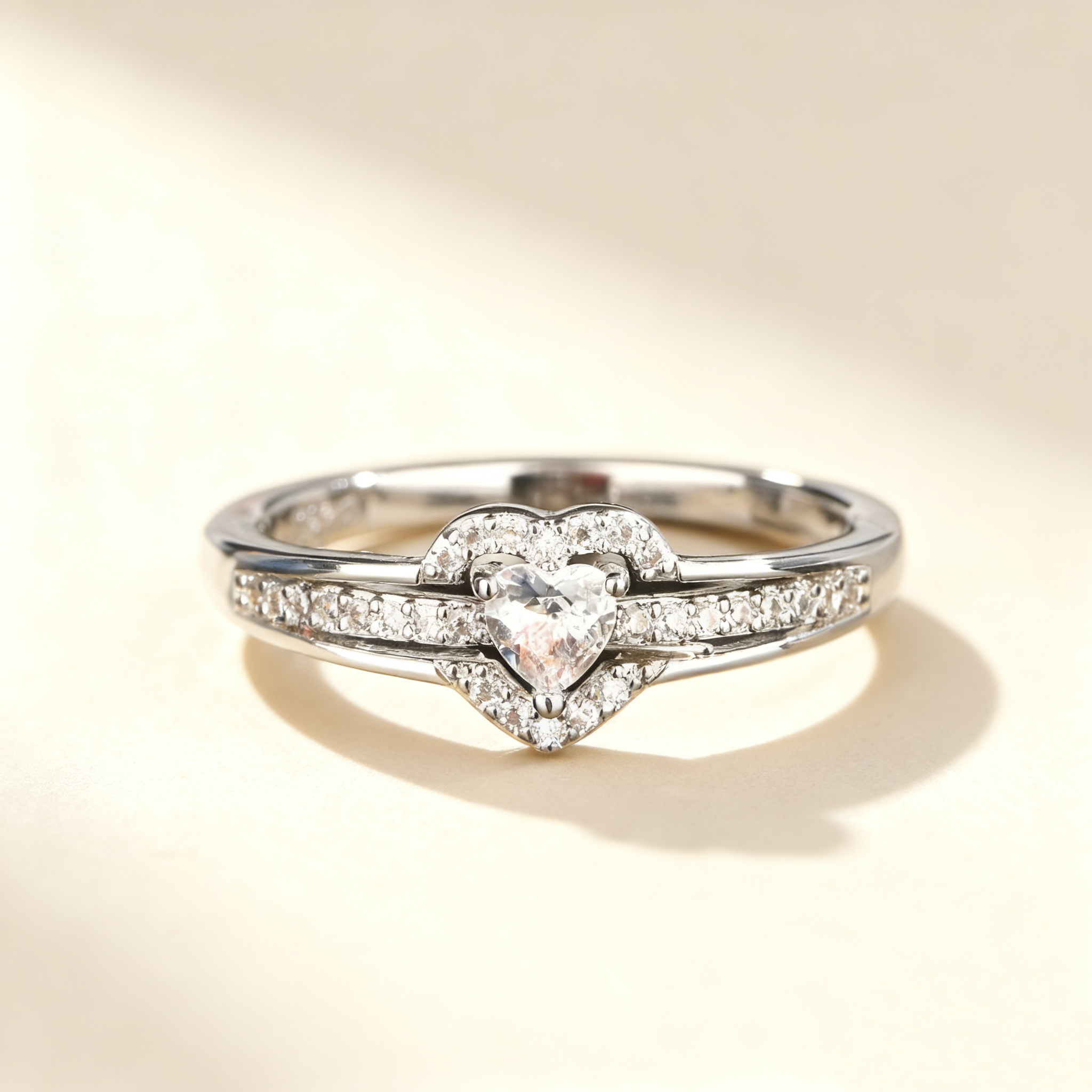 Heart-Cut Diamond Multi-Layer Ring
