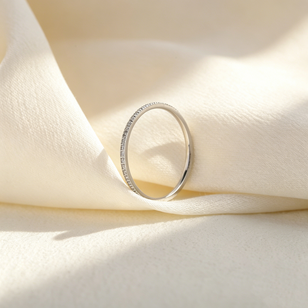 Minimal Pavé Moissanite Ring