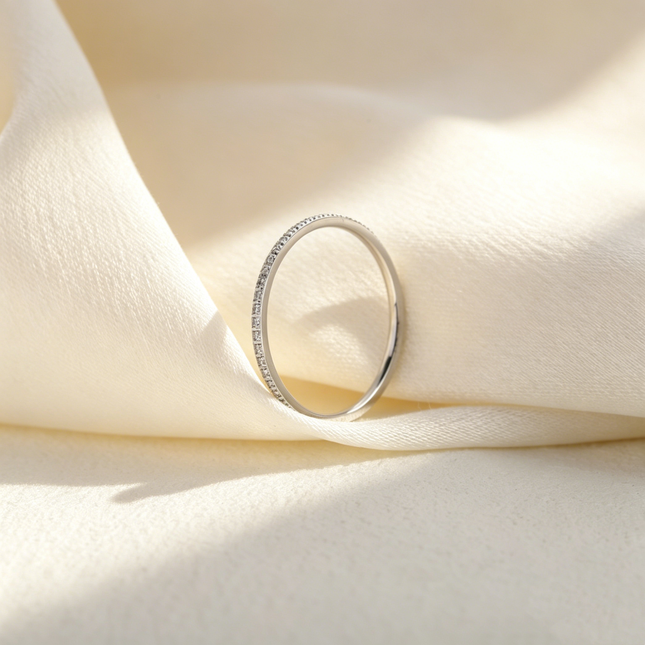 Minimal Pavé Moissanite Ring