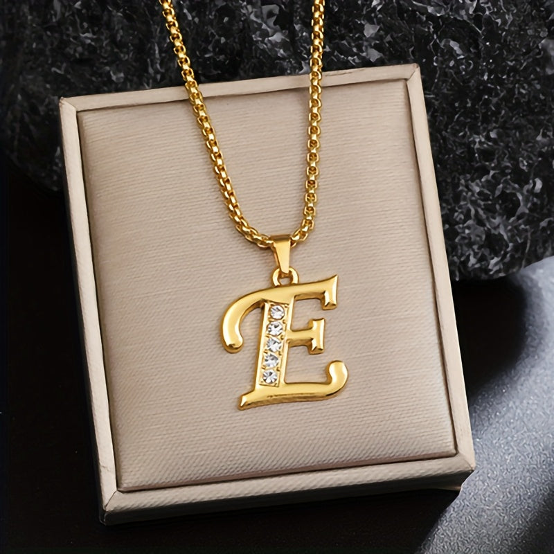 Crystal Accent Initial Necklace | Gold