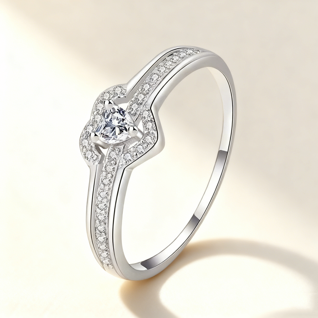 Heart-Cut Diamond Multi-Layer Ring