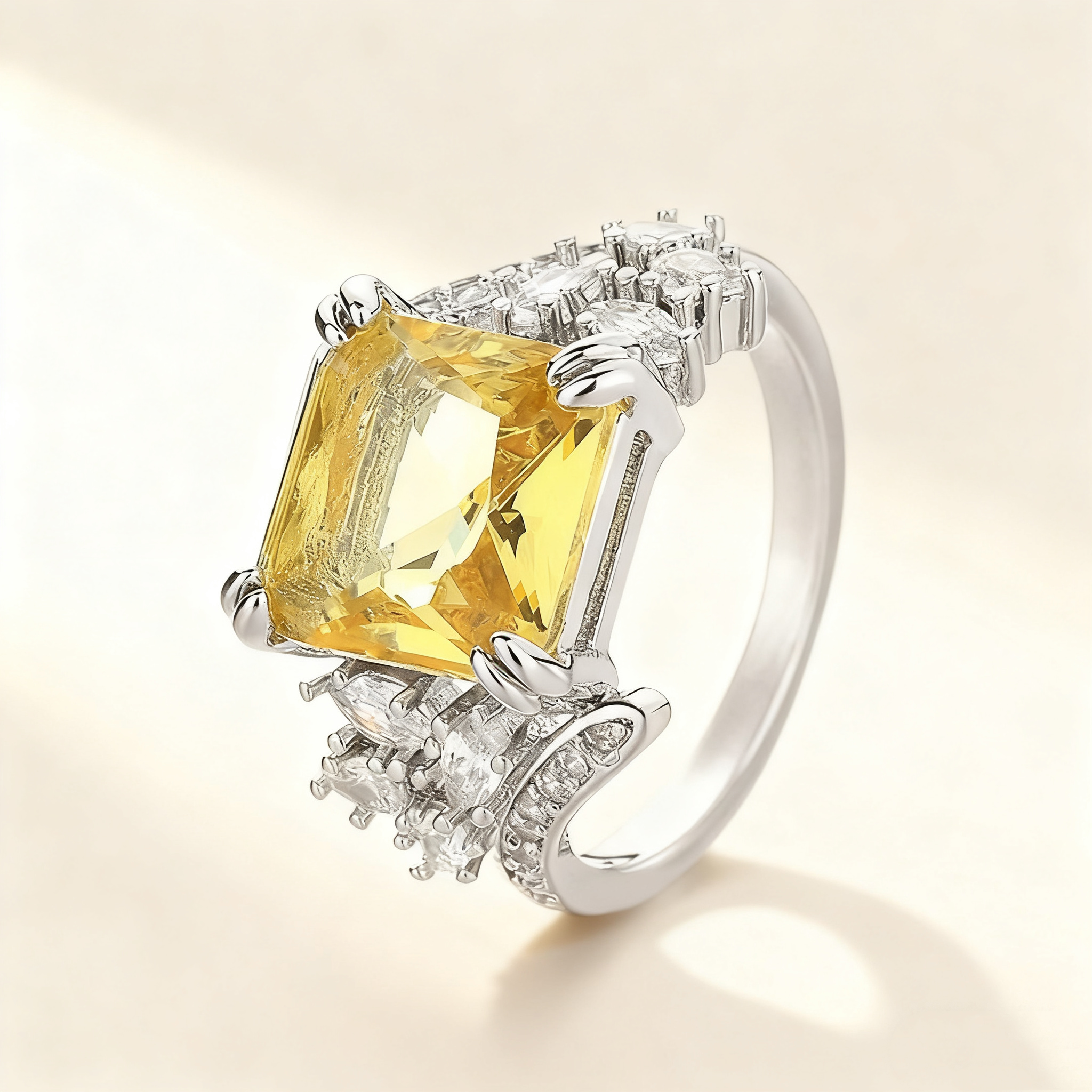 Dazzling Yellow & Pink Crystal Ring