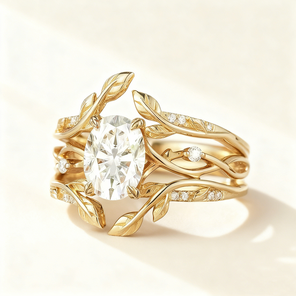 Gold Vine Stackable Ring Set
