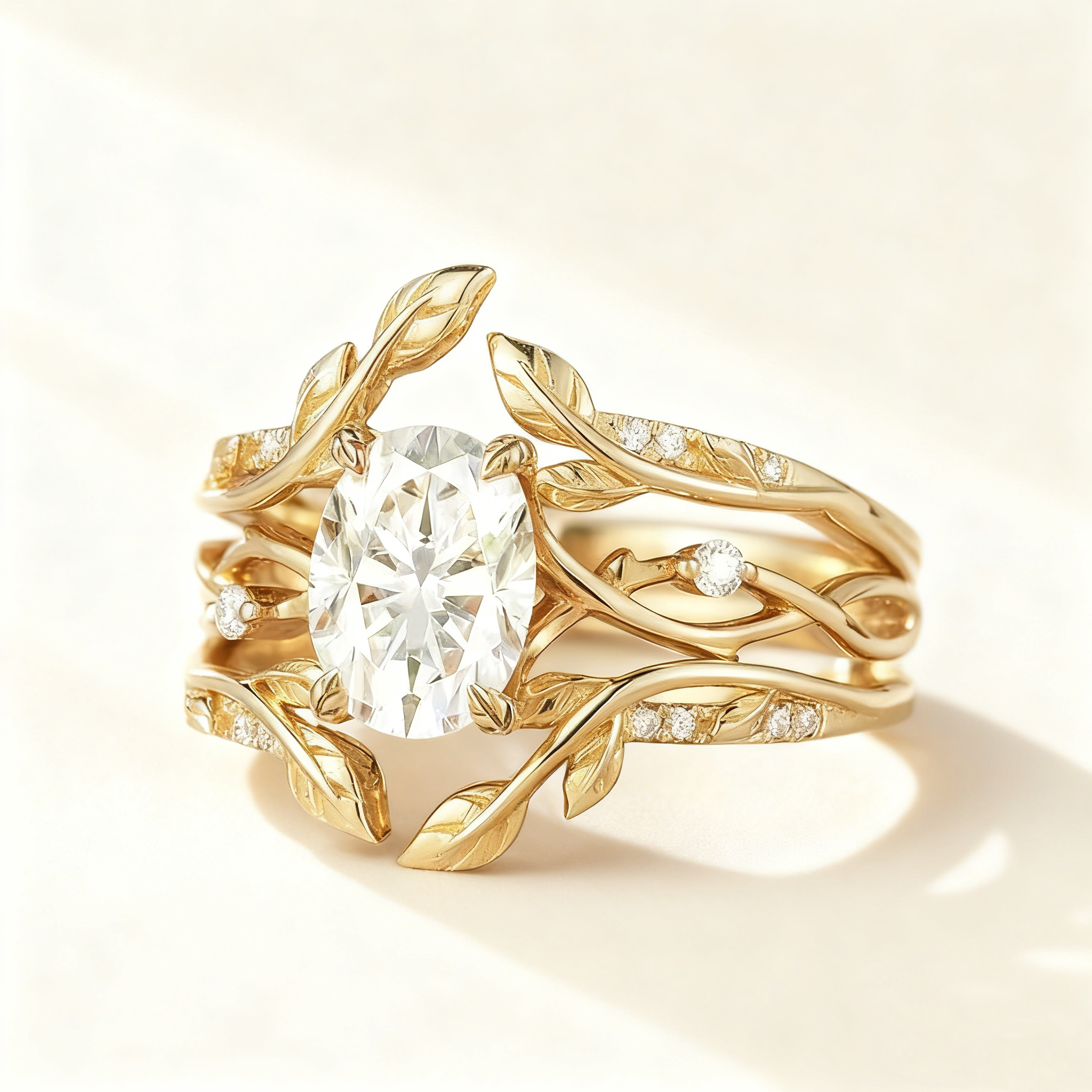 Gold Vine Stackable Ring Set