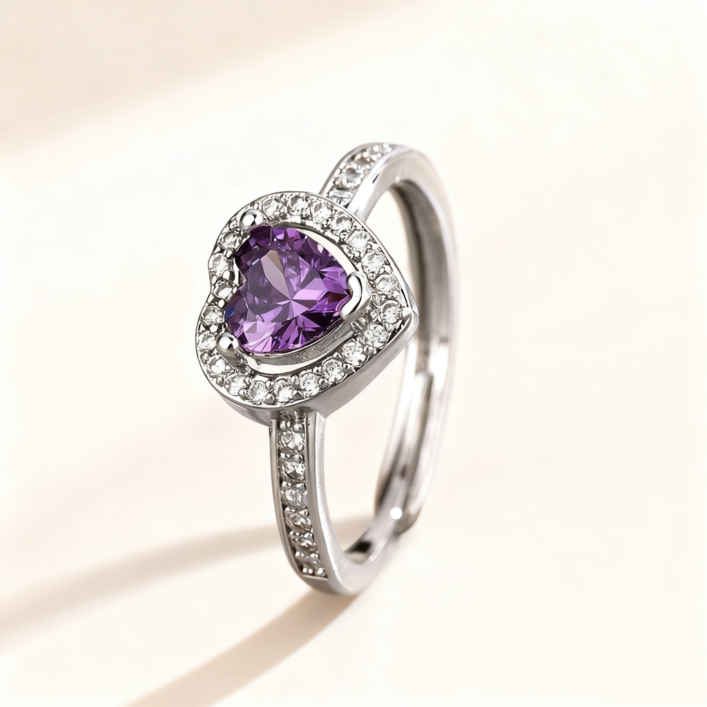 Amethyst Crown Ring Set