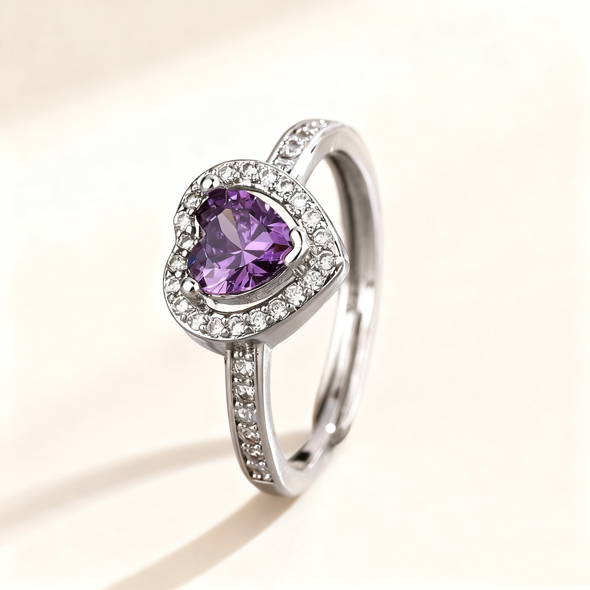 Amethyst Crown Ring Set
