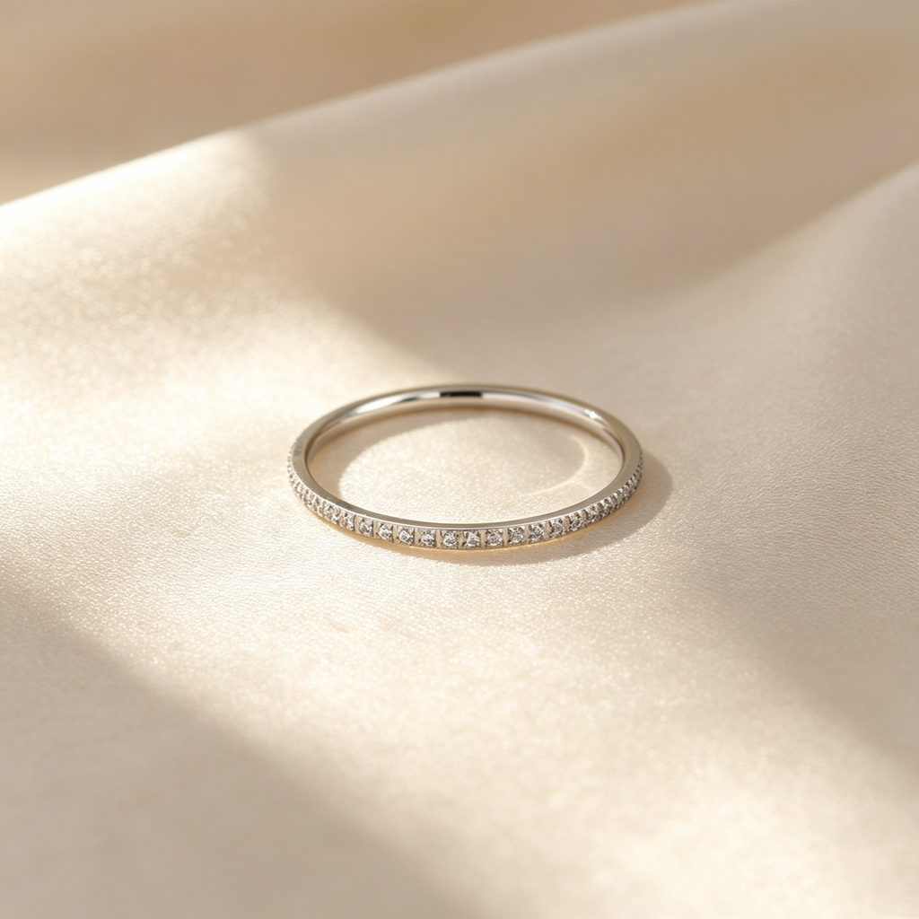 Minimal Pavé Moissanite Ring