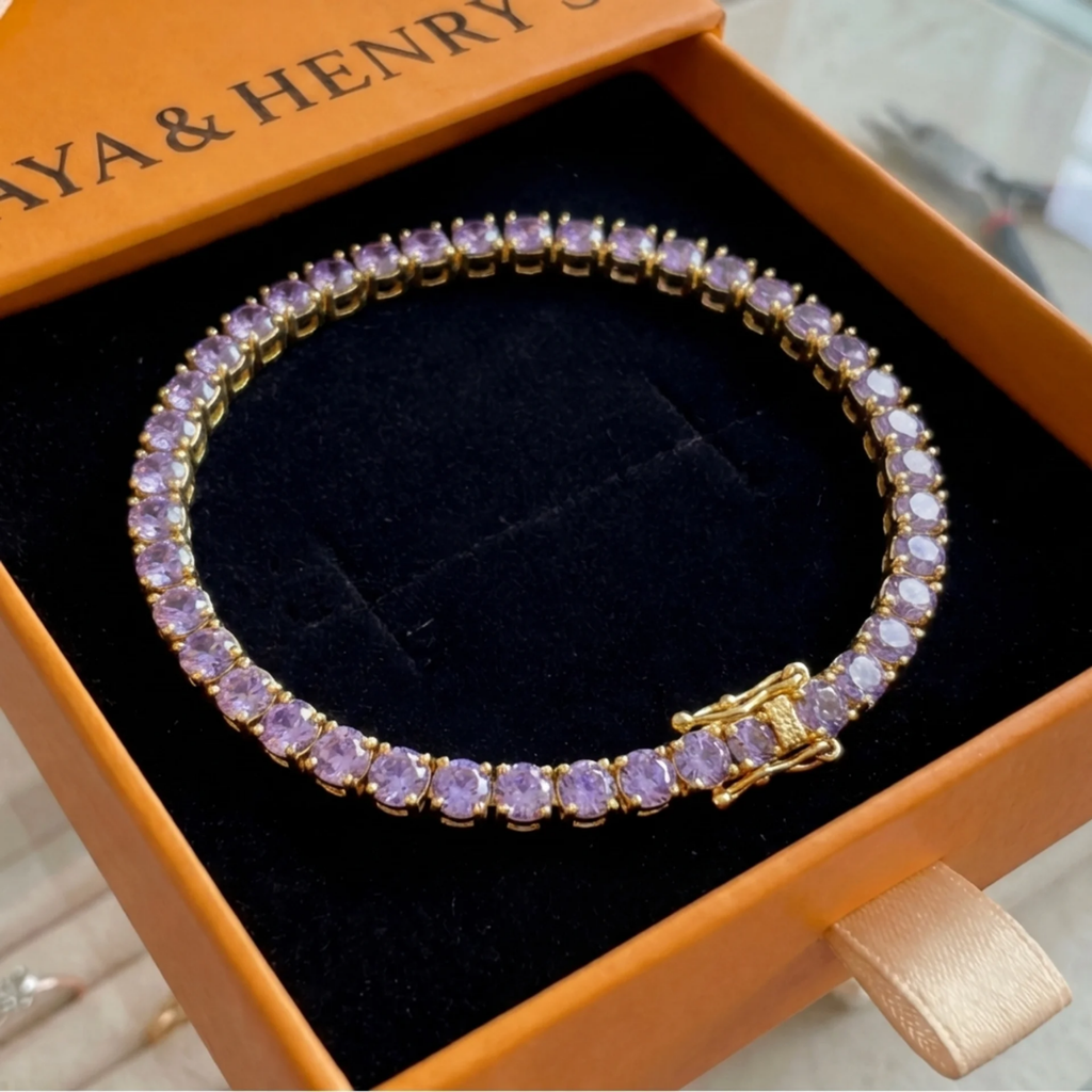 Amethyst Tennis Bracelet | White Gold