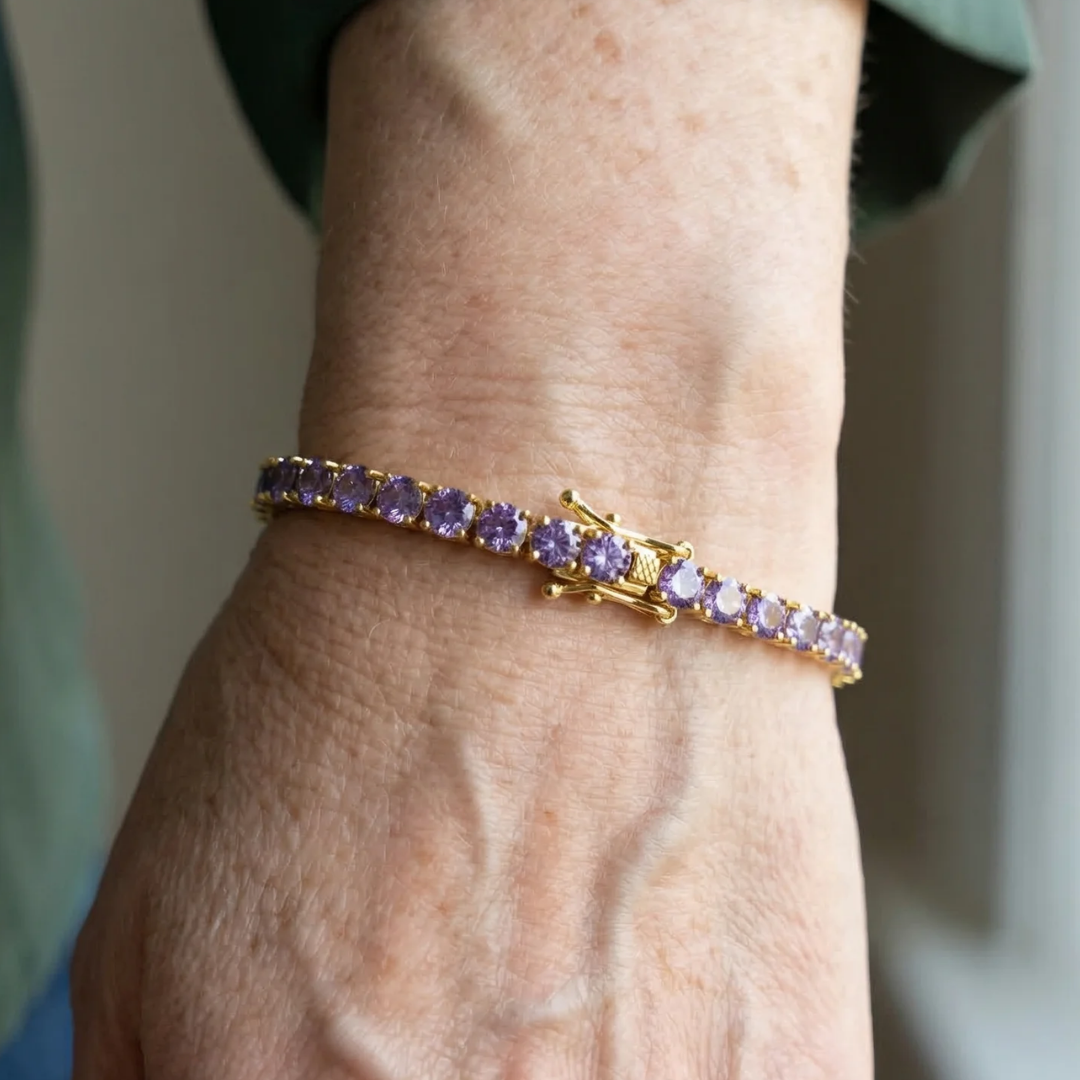 Amethyst Tennis Bracelet | White Gold