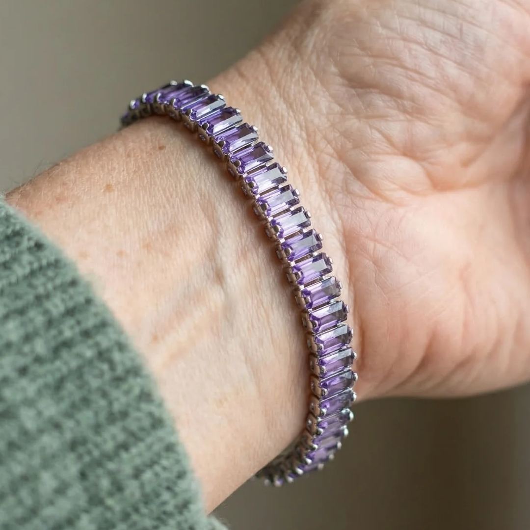 Amethyst Vertéa Tennis Bracelet | White Gold