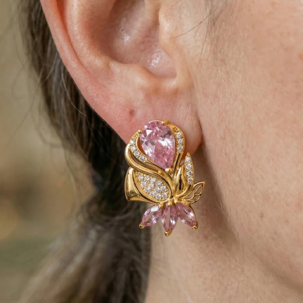 Amorette Rosepetal Earrings | Gold