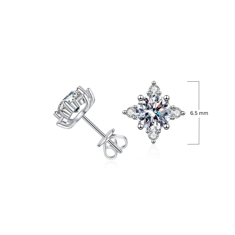 Aurelie flower earrings | White gold
