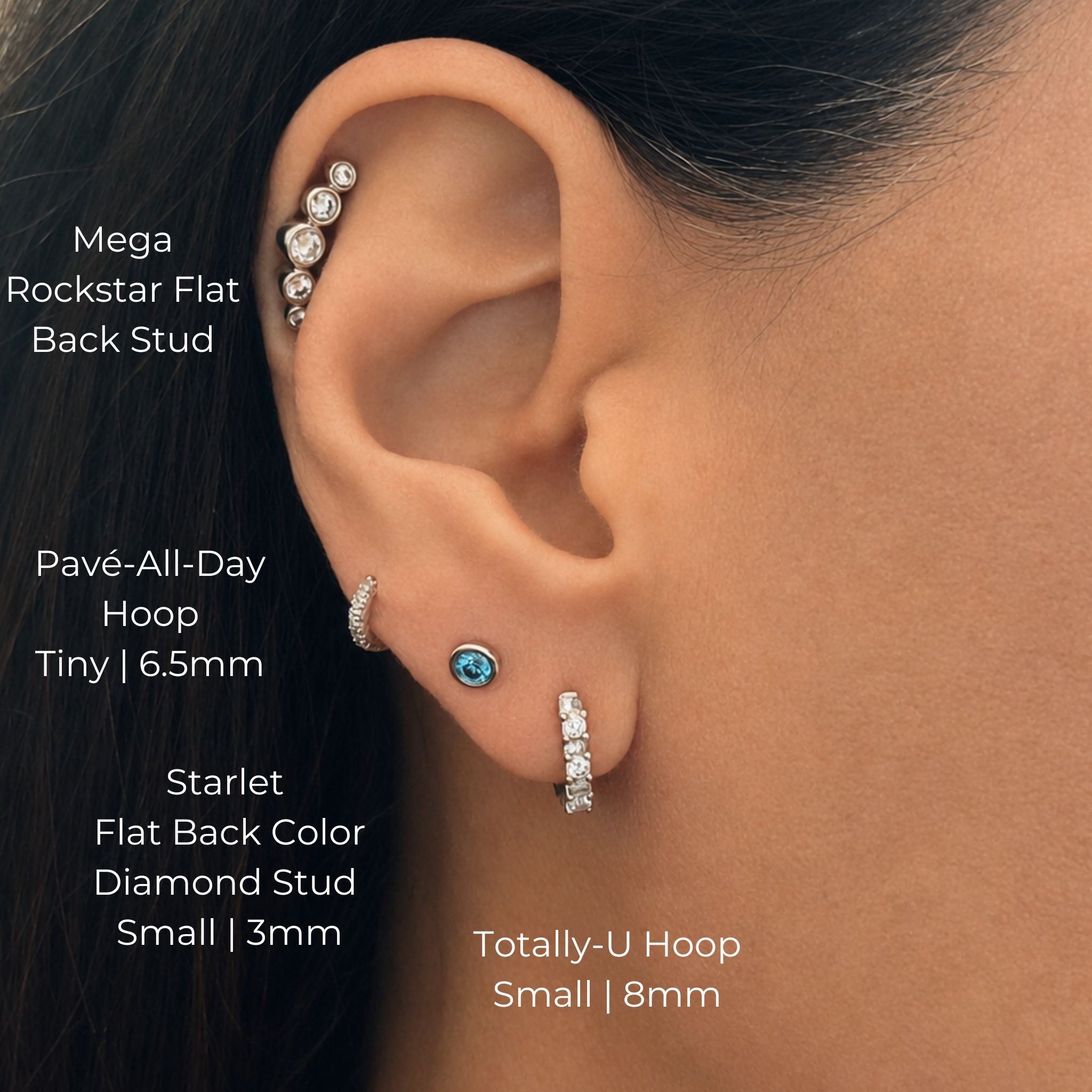 The Starlet Blue Diamond Flat Back Stud