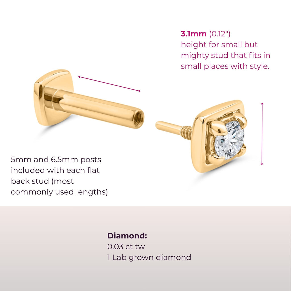 Edgy Diamond Flat Back Stud