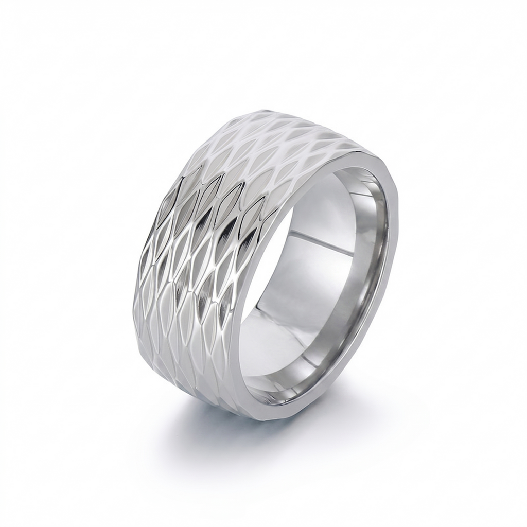 Kaelis Grid Band Ring | Gold