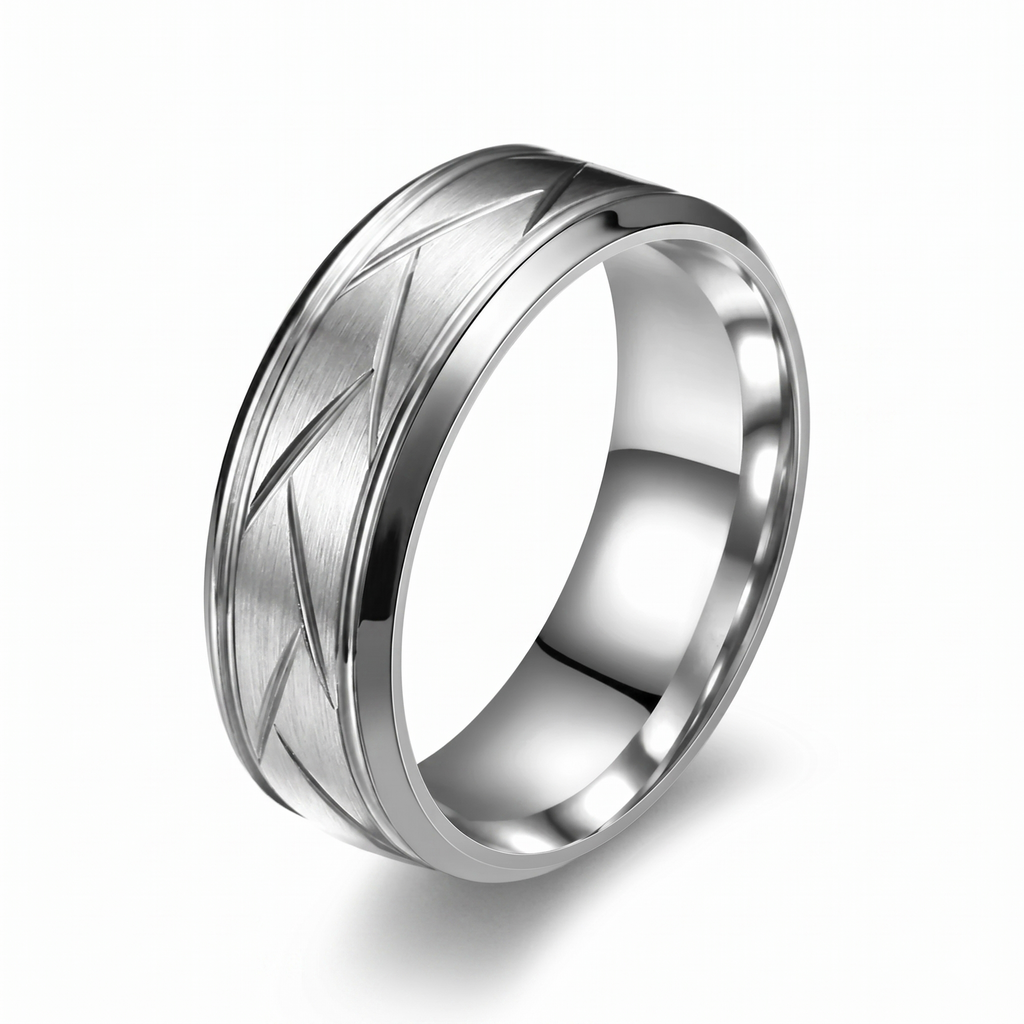 Heston Cutline Ring | White Gold