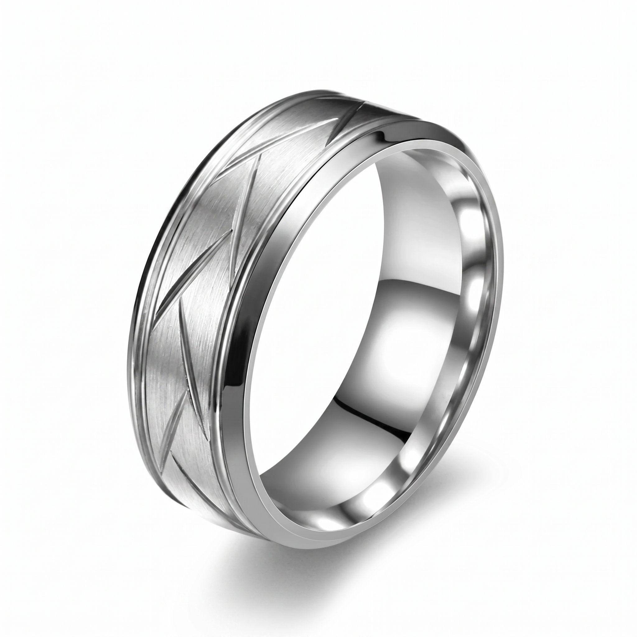 Heston Cutline Ring | White Gold