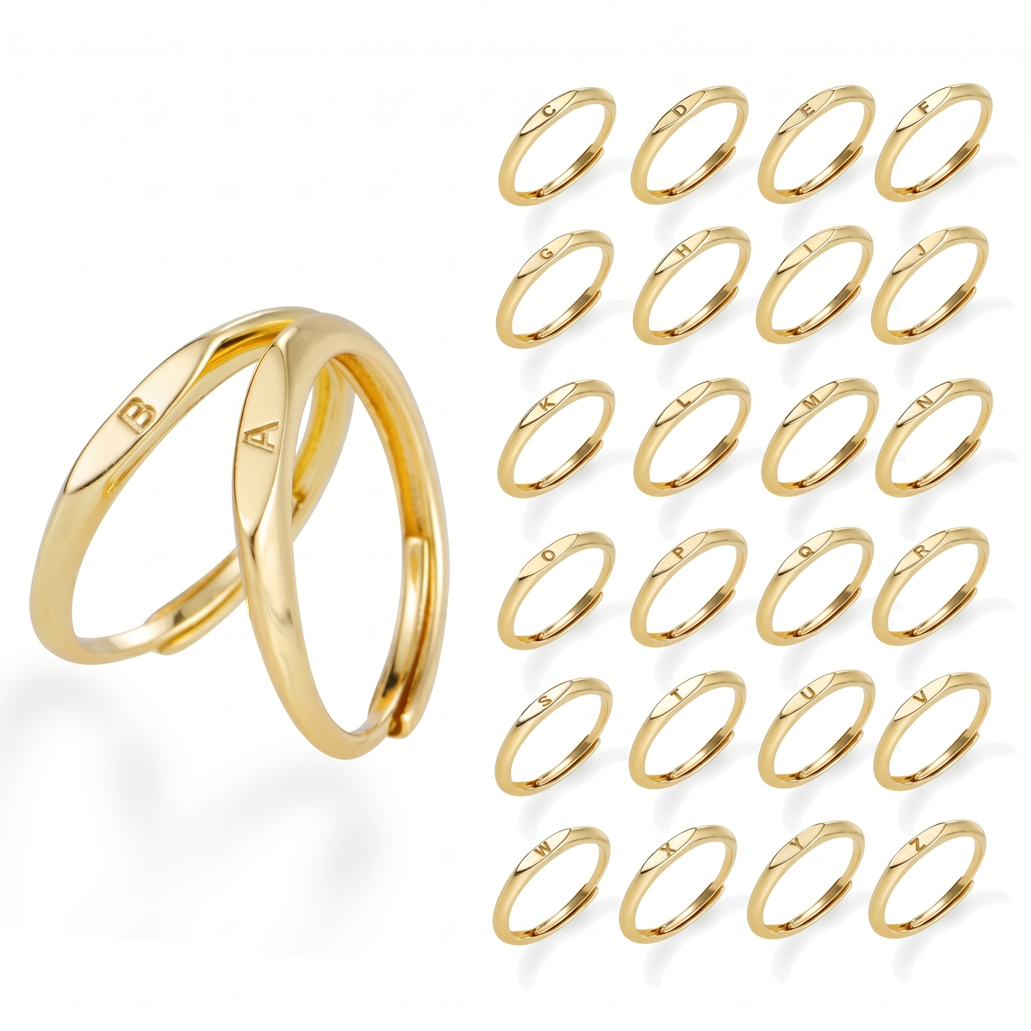 Elara Letter Ring | Gold