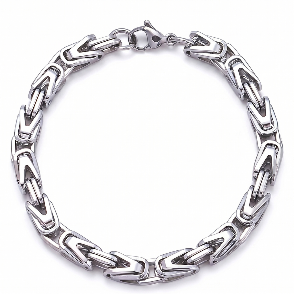 Lucian Crown Link Bracelet | White Gold