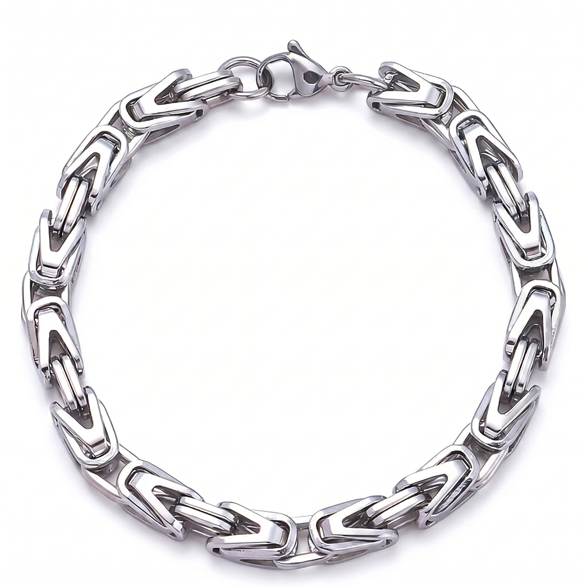 Lucian Crown Link Bracelet | White Gold